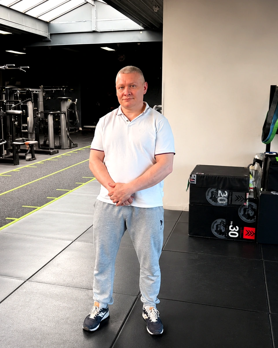 Anton Klimov in a training facility